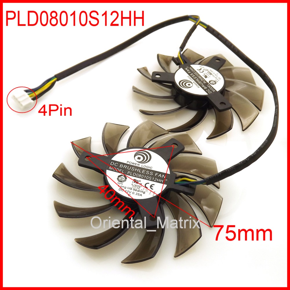 Air Cooler Cpu - Darmowa wysyłka 2 sztuk/partia PLD08010S12HH 75mm